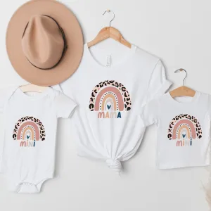 Leopard Rainbow Mama & Mini Matching T-Shirts/Bodysuit nursing tops best deals