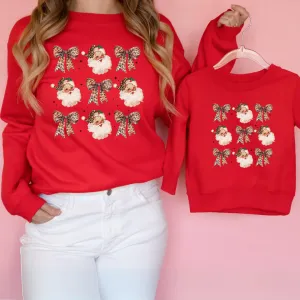 Leopard Xmas Icons Matching Sweatshirts discount girls tops