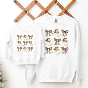 Leopard Xmas Icons Matching Sweatshirts discount girls tops