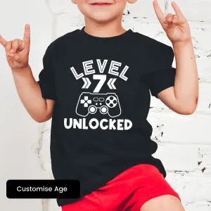 Level Unlocked Personalised Gaming Birthday T-Shirt girls skirts clearance