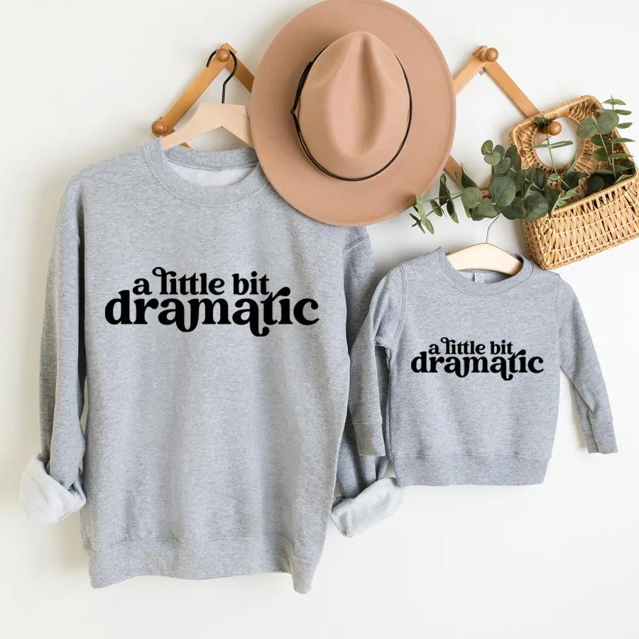 Little Bit Dramatic Mum & Kid Matching Grey Sweatshirts nursing tops best deals