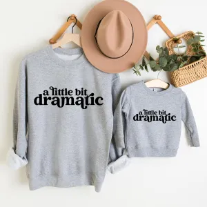 Little Bit Dramatic Mum & Kid Matching Grey Sweatshirts nursing tops best deals