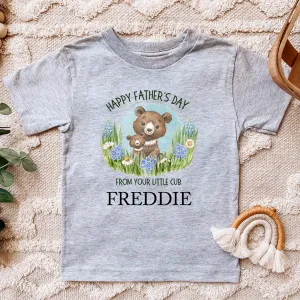 Little Cub- Personalised Name Fathers Day T-Shirt girls jeans best deals