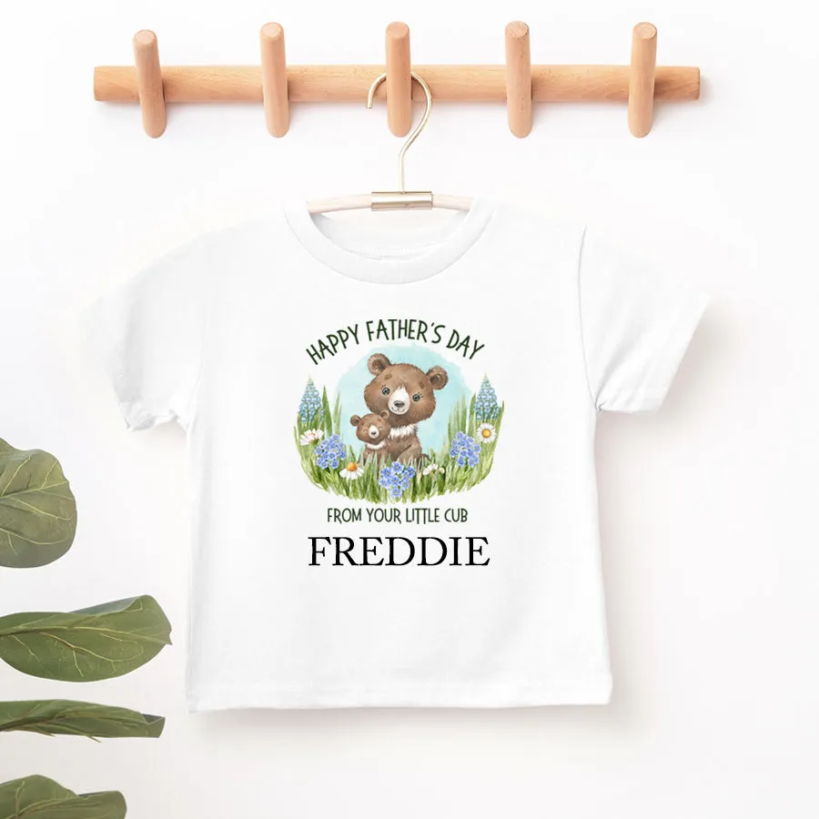 Little Cub- Personalised Name Fathers Day T-Shirt boys apparel promo code