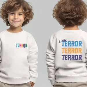 Little Terror Front and Back Graphic Kids Sweatshirts girls skirts clearance