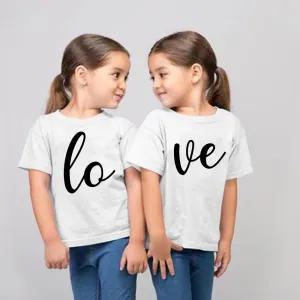 Lo-ve Split Slogan Matching T-Shirts (MRK X) girls dresses outlet