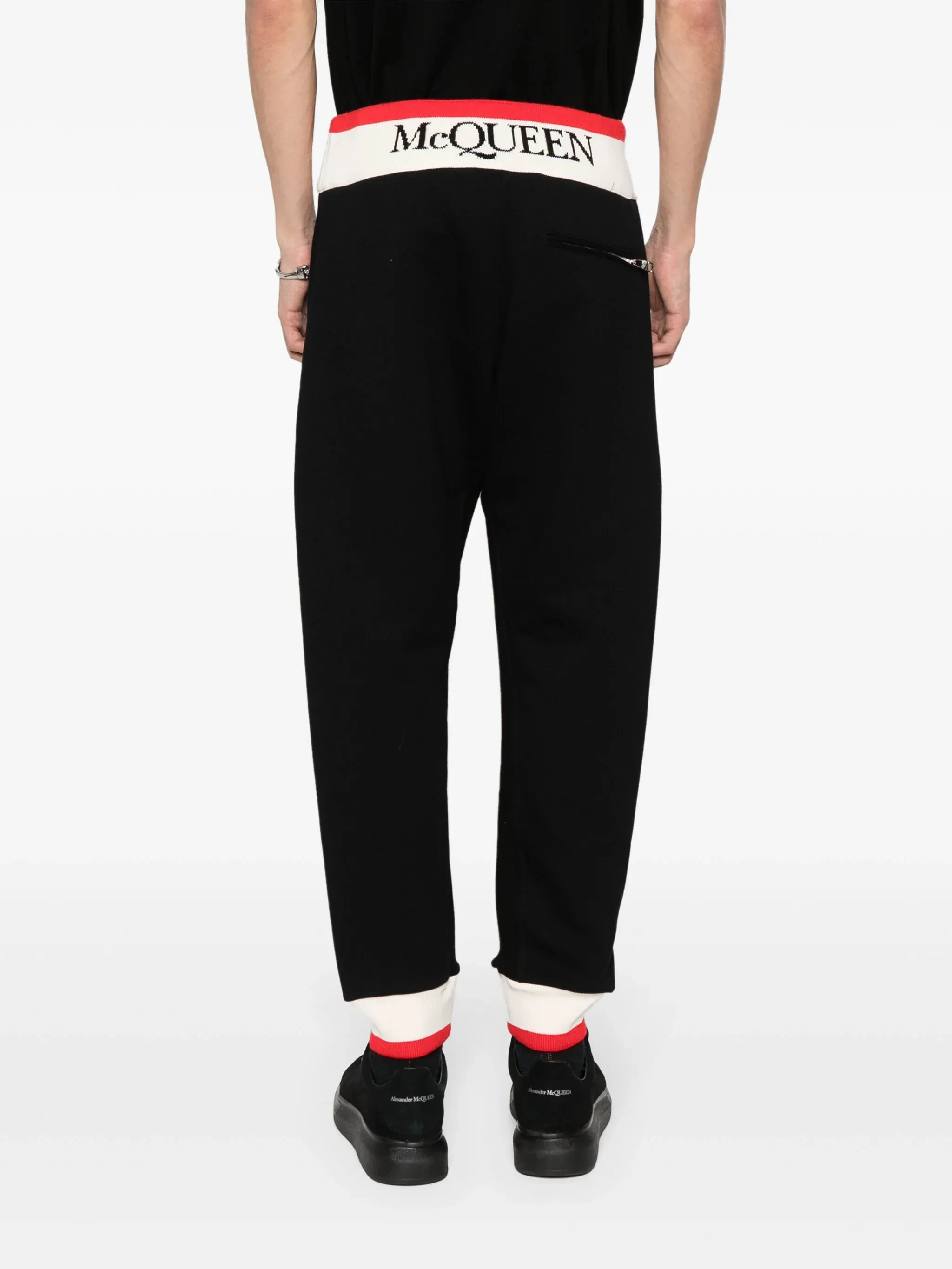Logo-Print Strap Cotton Track Pants