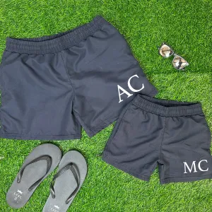 London Personalised Initial Matching Navy Swimming Shorts fathers day sale outfits