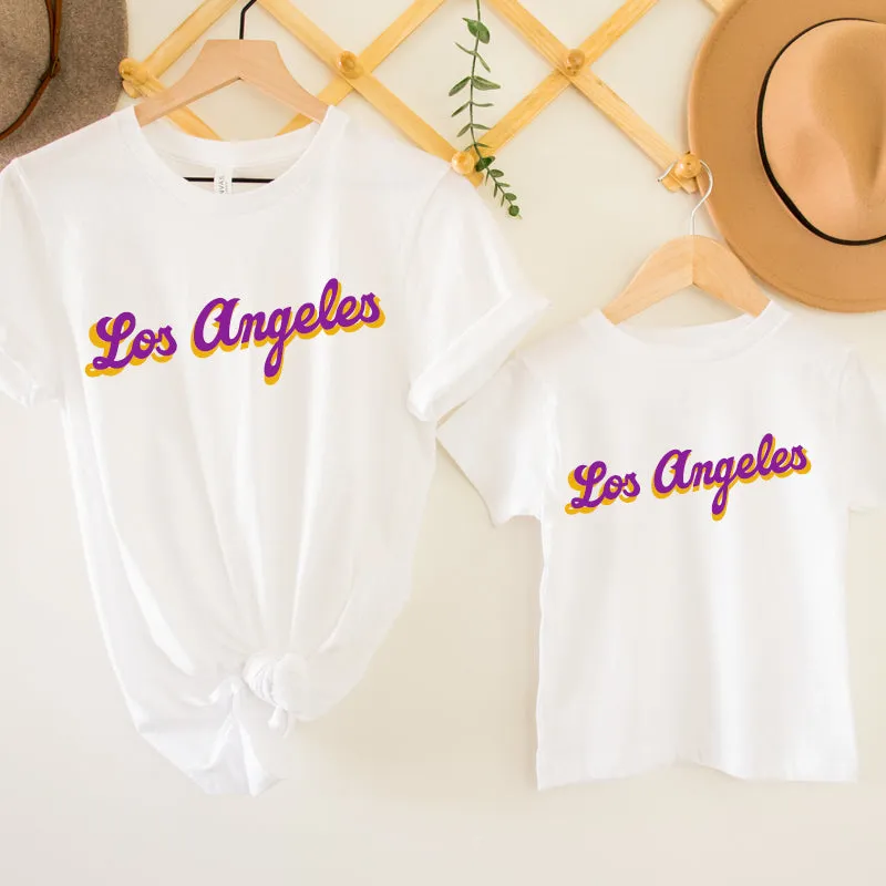 Los Angeles Ballpark Matching Adult & Kid T-Shirts White nursing tops best deals