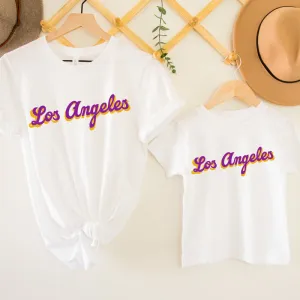 Los Angeles Ballpark Matching Adult & Kid T-Shirts White nursing tops best deals