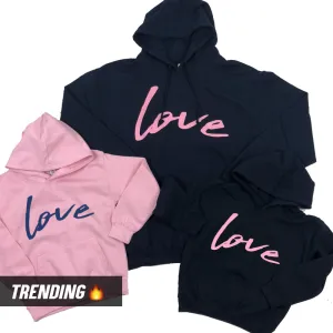 LOVE Script Mum & Kid Matching Hoodies (MRK X) maternity wear outlet