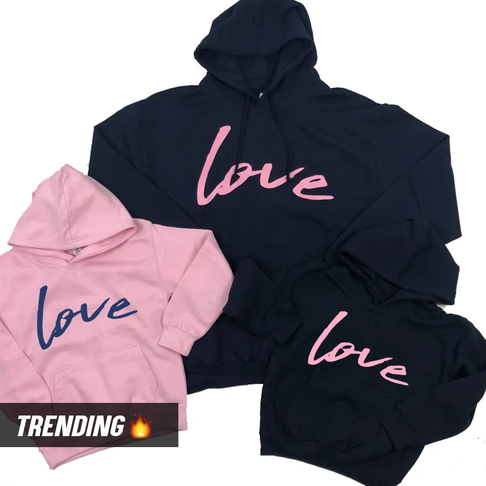 LOVE Script Mum & Kid Matching Hoodies (MRK X) maternity wear outlet