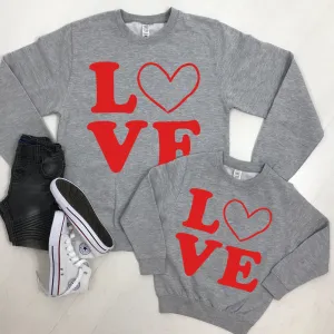 Love Stack Matching Heather Grey Sweatshirts (MRK X) pregnancy clothes clearance
