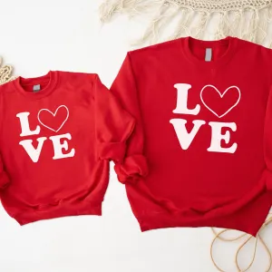 Love Stack Matching Red Sweatshirts (MRK X) discount mum dresses