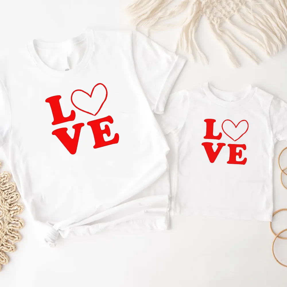 Love Stack Matching White T-Shirts (MRK X) pregnancy clothes clearance