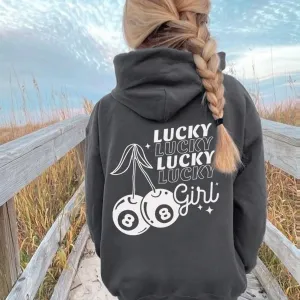 Lucky Cherries Back Logo Hoodie postpartum clothes sale