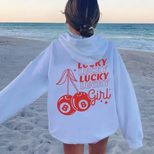 Lucky Cherries Back Logo Hoodie girls skirts clearance