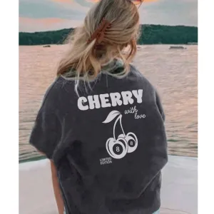 Lucky Cherries Back Logo T-Shirt girls pajamas promo