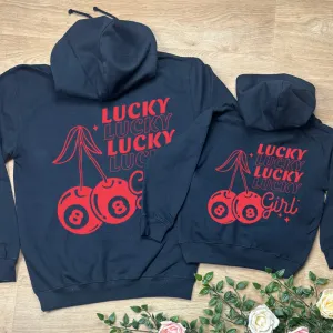 Lucky Cherries Mum Matching Back Hoodies Navy discount mum dresses
