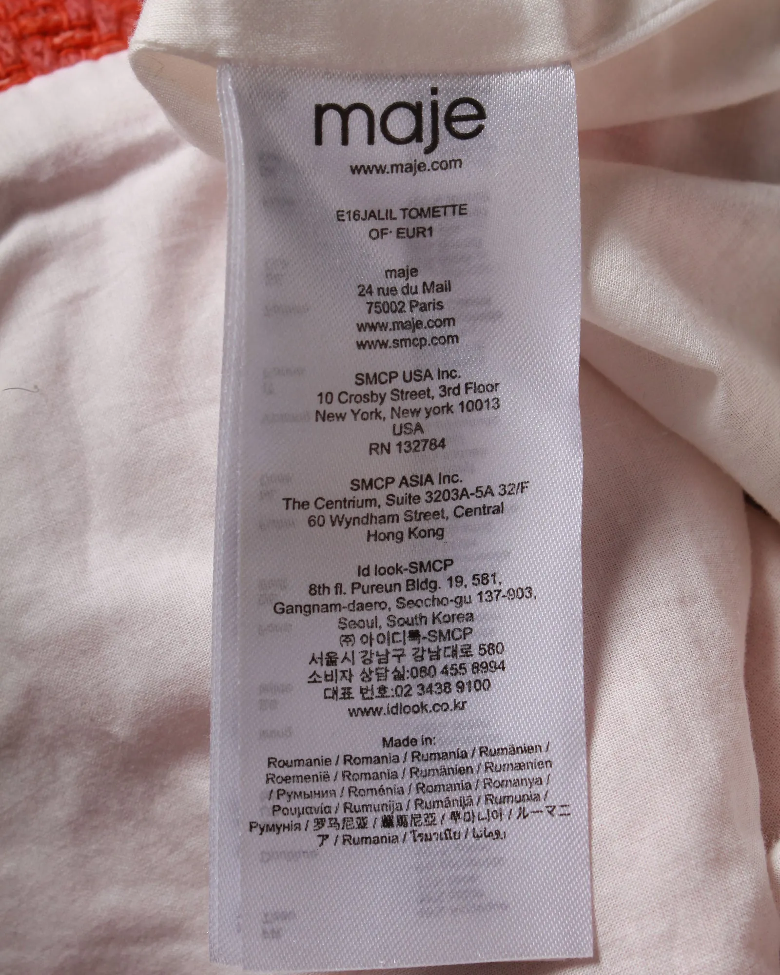 Maje Button-Front A-Line Skirt in Orange Acrylic