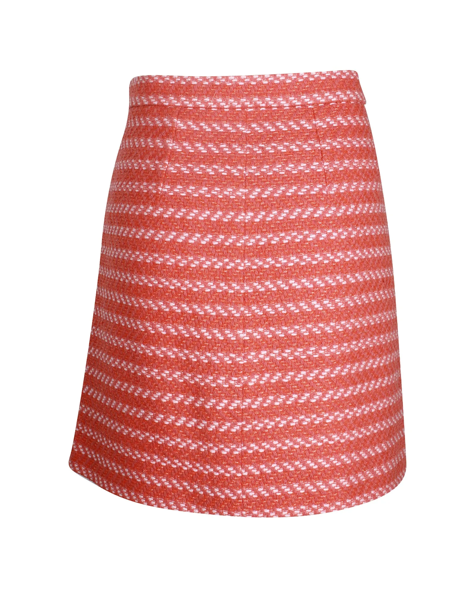 Maje Button-Front A-Line Skirt in Orange Acrylic