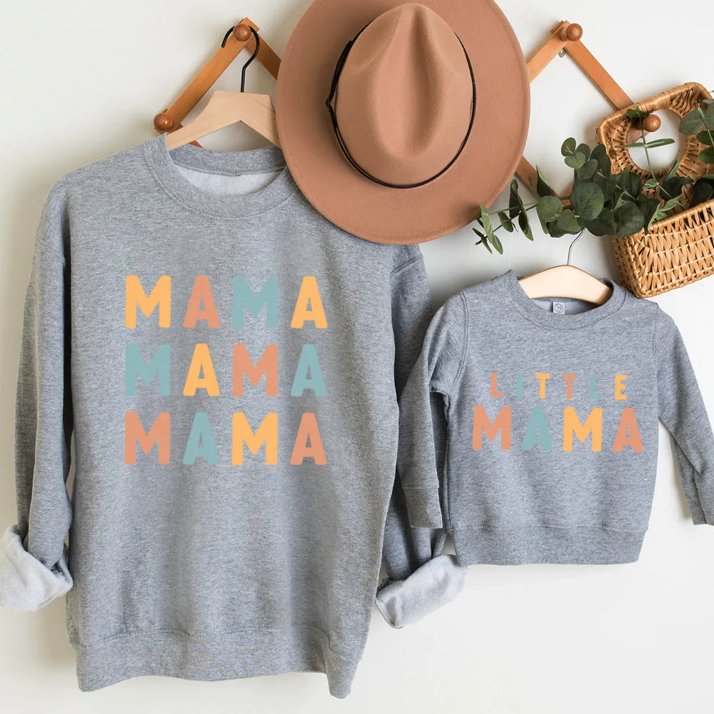 Mama & Little Mama Joy Matching Heather Grey Sweatshirts breastfeeding tops cheap