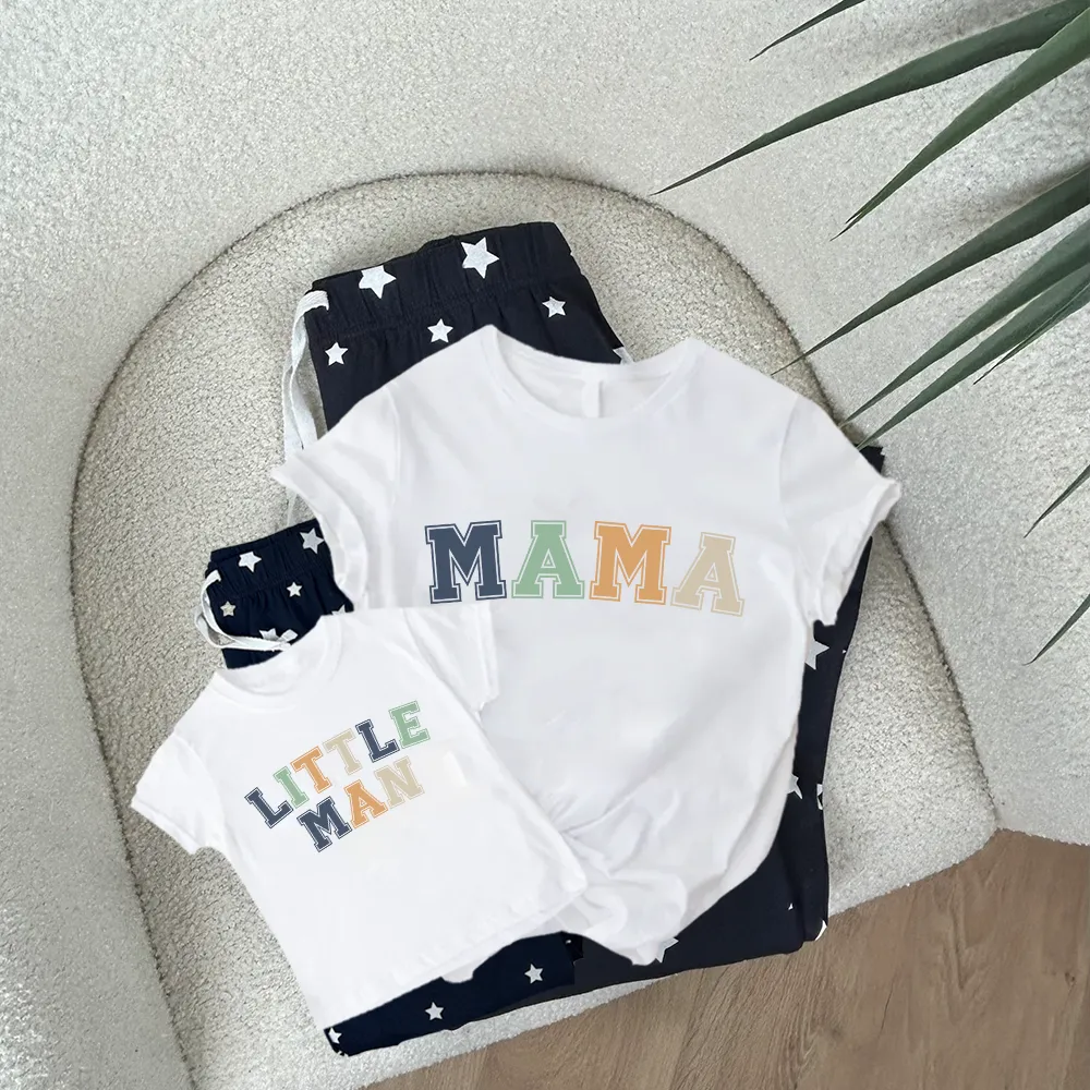 Mama & Little Man Multi-Block Matching Navy Star Pyjamas girls dresses outlet