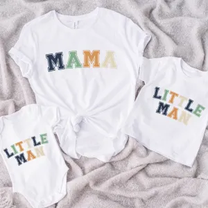 Mama & Little Man Multi Block Matching T-Shirt/Baby Vests discount mum dresses