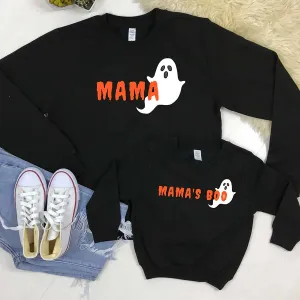 Mama & Mama's Boo Matching Halloween Sweatshirts- Black pregnancy clothes clearance