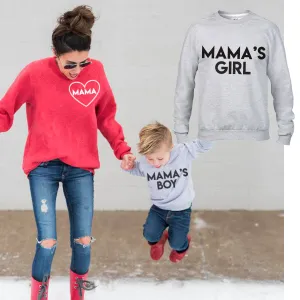 Mama & Mama's Boy & Girl Mum & Kid Matching Sweaters (MRK X) maternity wear outlet