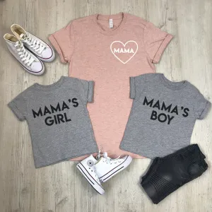 Mama & Mama's Boy & Girl Mum & Kid Matching Tees (MRK X) mum blouses clearance