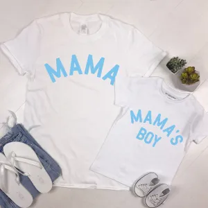 Mama & Mama's Boy Classic White/Sky T-Shirts discount mum dresses