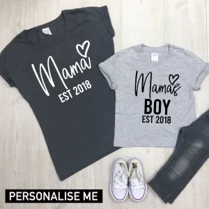 Mama & Mama's Boy Large Logo Mum & Kid Matching Tees (MRK X) mum blouses clearance