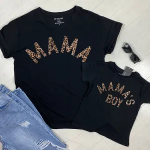 Mama & Mama's Boy Leopard T-Shirts (MRK X) maternity wear outlet