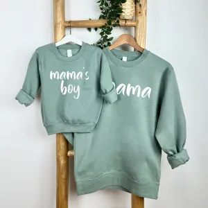 Mama & Mama's Boy Script Matching Sweatshirts maternity leggings online