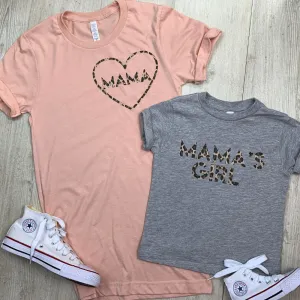 Mama & Mama's Boy/Girl Leopard Mum & Kid Matching Tees (MRK X) mum blouses clearance