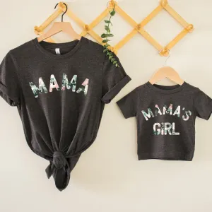 Mama & Mama's Girl Floral Matching Charcoal T-Shirts discount mum dresses