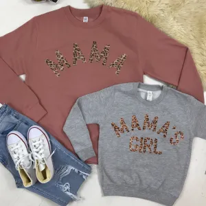 Mama & Mama's Girl Leopard Sweatshirts (MRK X) maternity wear outlet