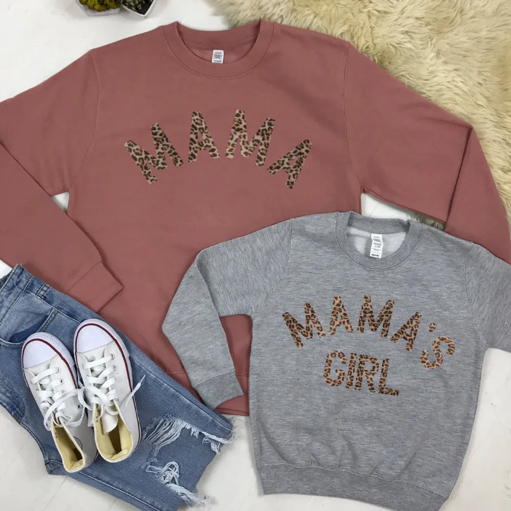 Mama & Mama's Girl Leopard Sweatshirts (MRK X) discount mum dresses