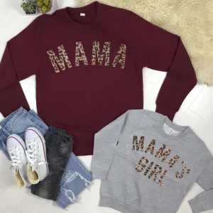 Mama & Mama's Girl Leopard Sweatshirts (MRK X) breastfeeding tops cheap