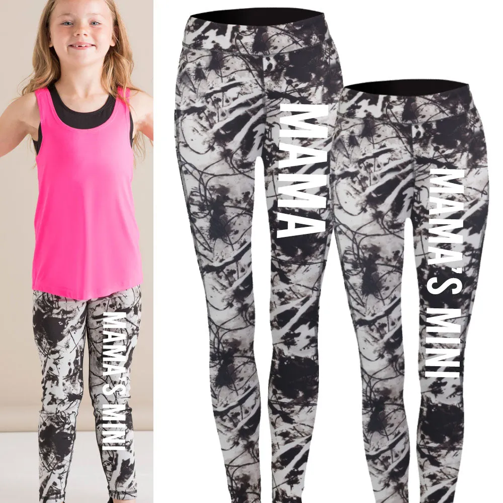Mama & Mama's Mini Matching Reversible Workout Pant (MRK X) maternity wear outlet