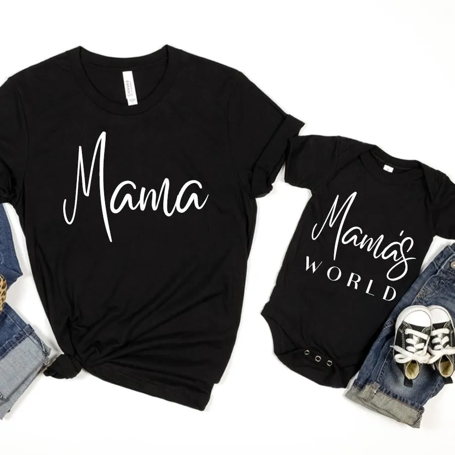 Mama & Mama's World Wave Black T-Shirt & Bodysuits discount mum dresses