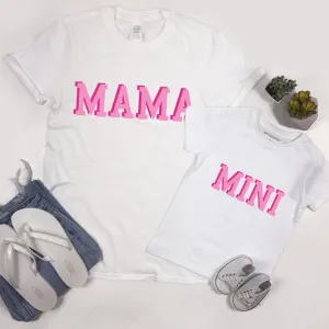 Mama & Mini 3D College Matching White T-Shirts pregnancy clothes clearance