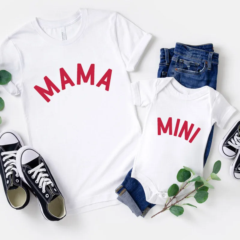 Mama & Mini Classic Matching White/Red T-Shirt & Bodysuit nursing tops best deals