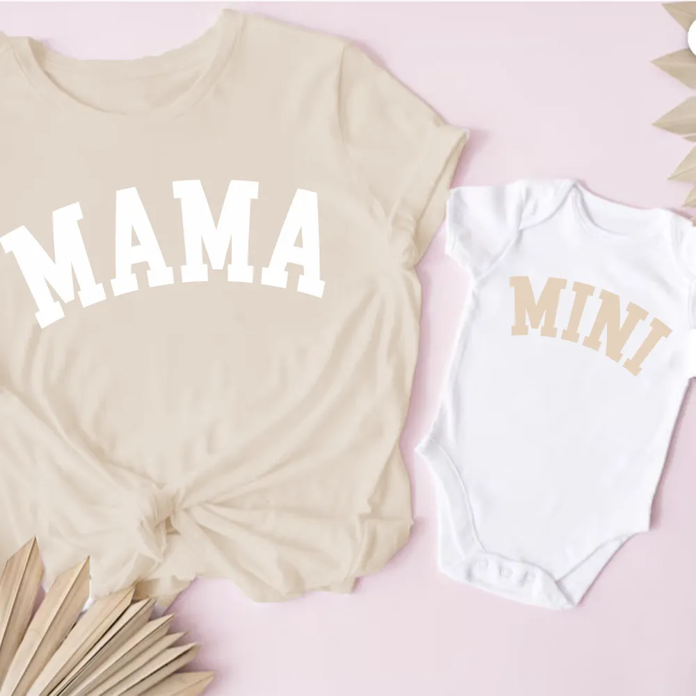 Mama & Mini College Matching Sand/White T-Shirt & Baby Vest maternity leggings online