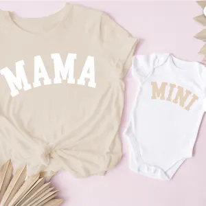 Mama & Mini College Matching Sand/White T-Shirt & Baby Vest maternity leggings online