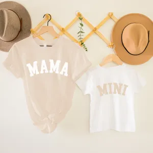 Mama & Mini College Matching Sand/White T-Shirts discount mum dresses
