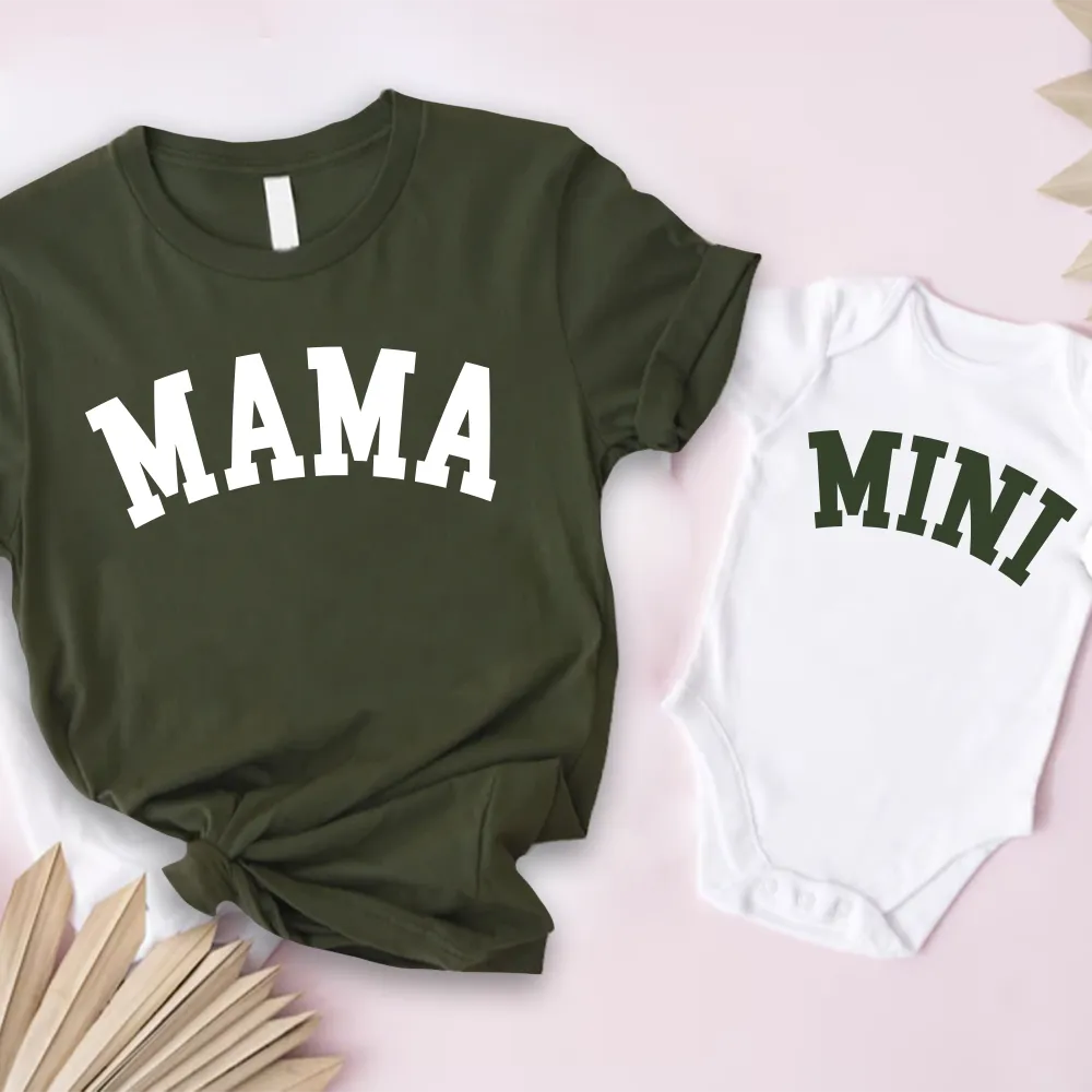 Mama & Mini College Matching T-Shirt & Baby Vest nursing tops best deals