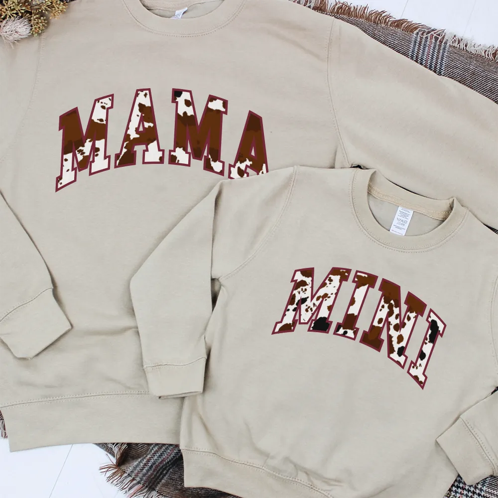 Mama & Mini Cowboy Varsity Matching Sweatshirts discount girls tops