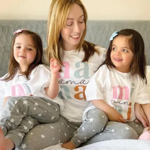 Mama & Mini Dream Block Matching Grey/White Star Pyjamas maternity leggings online